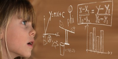 child facinated by mathematical equations